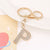 Korean Style Letter Zinc Alloy Inlay Artificial Gemstones Unisex Bag Pendant Keychain