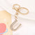 Korean Style Letter Zinc Alloy Inlay Artificial Gemstones Unisex Bag Pendant Keychain