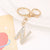 Korean Style Letter Zinc Alloy Inlay Artificial Gemstones Unisex Bag Pendant Keychain