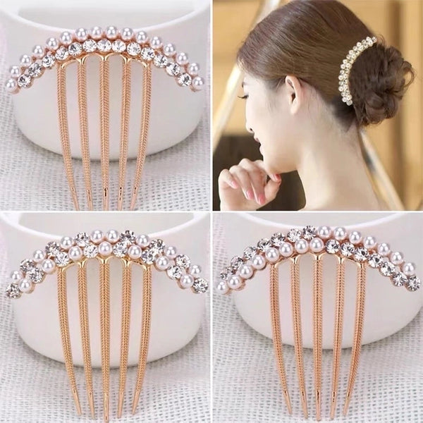 Korean Style Pearl Acrylic Rhinestone Headwear Wholesale Jewelry