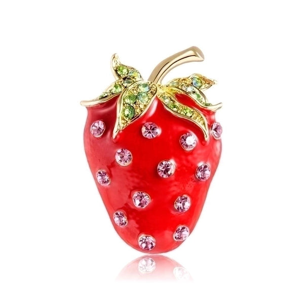 Korean Style Pin Fruit Alloy Stoving Varnish No Inlaid Women'S Brooches