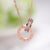 Korean Style Round Number Titanium Steel Plating Inlay Zircon 18k Gold Plated Pendant Necklace