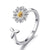 Korean Style Simple Daisy Flower Ring Sunflower Ring Adjustable Ring Wholesale