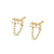 Korean Style Simple Three Zircon Hanging Ear Chain Earrings Temperament Party Ear Jewelry