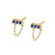 Korean Style Simple Three Zircon Hanging Ear Chain Earrings Temperament Party Ear Jewelry