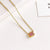 Korean Style Square Titanium Steel Inlay Zircon Necklace