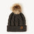 Korean Style Warm Leather Label Fur Ball Knitted Hat Wholesale