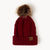 Korean Style Warm Leather Label Fur Ball Knitted Hat Wholesale