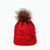 Korean Style Warm Leather Label Fur Ball Knitted Hat Wholesale