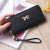 Korean Zipper Wallet Ladies Cross Pattern Bow Clutch Bag