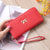 Korean Zipper Wallet Ladies Cross Pattern Bow Clutch Bag