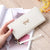 Korean Zipper Wallet Ladies Cross Pattern Bow Clutch Bag