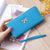 Korean Zipper Wallet Ladies Cross Pattern Bow Clutch Bag