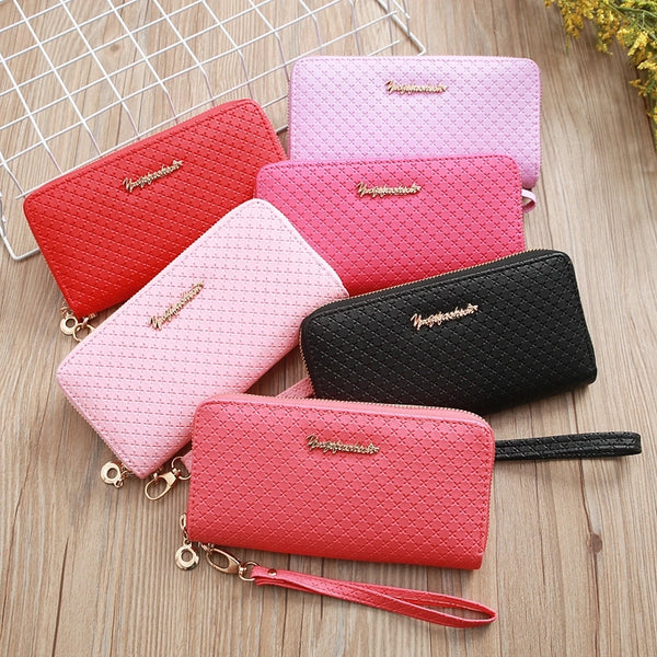 Korean-style Embossed Zipper Wallet