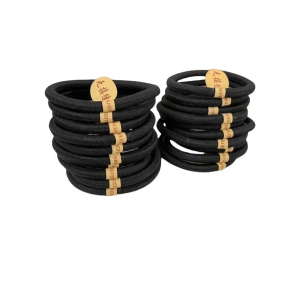 Korean-style Head Rope Simple  Black Base Thick Nylon High Elastic Seamless Rubber Band Wholesale