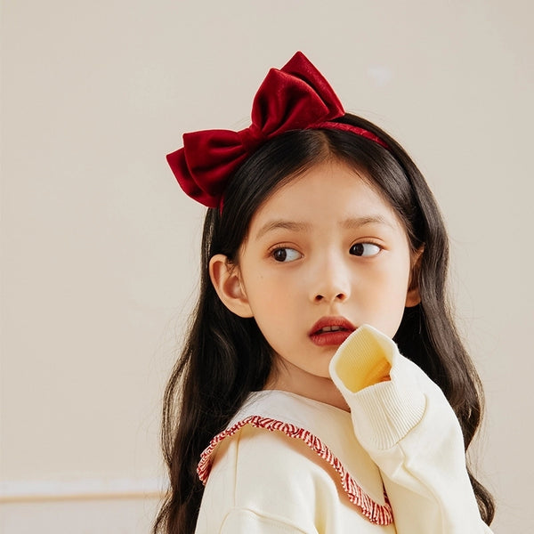 Korean-style New Velvet Double-layer Bow Hairpin Children's Simple  Hairband Student Fashion Head Buckle Parent-child Style