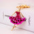 Kuxi Ornament Alloy Rhinestone Ballet Girl Car Key Ring Women Bag Accessories Key Chain Small Gift