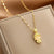 Lady Animal Flower Artificial Pearl Titanium Steel Copper Plating Inlay Zircon Pendant Necklace