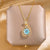 Lady Animal Flower Artificial Pearl Titanium Steel Copper Plating Inlay Zircon Pendant Necklace