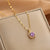 Lady Animal Flower Artificial Pearl Titanium Steel Copper Plating Inlay Zircon Pendant Necklace