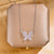 Lady Animal Flower Artificial Pearl Titanium Steel Copper Plating Inlay Zircon Pendant Necklace