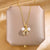 Lady Animal Flower Artificial Pearl Titanium Steel Copper Plating Inlay Zircon Pendant Necklace