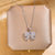 Lady Animal Flower Artificial Pearl Titanium Steel Copper Plating Inlay Zircon Pendant Necklace