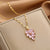 Lady Animal Flower Artificial Pearl Titanium Steel Copper Plating Inlay Zircon Pendant Necklace