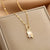 Lady Animal Flower Artificial Pearl Titanium Steel Copper Plating Inlay Zircon Pendant Necklace