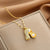 Lady Animal Flower Artificial Pearl Titanium Steel Copper Plating Inlay Zircon Pendant Necklace