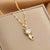 Lady Animal Flower Artificial Pearl Titanium Steel Copper Plating Inlay Zircon Pendant Necklace