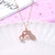 Lady Animal Flower Artificial Pearl Titanium Steel Copper Plating Inlay Zircon Pendant Necklace