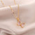 Lady Animal Flower Artificial Pearl Titanium Steel Copper Plating Inlay Zircon Pendant Necklace