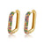 Lady Geometric Brass Zircon Earrings