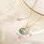 Lady Heart Shape Flower Titanium Steel Plating Inlay Zircon Gold Plated Pendant Necklace