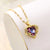 Lady Heart Shape Titanium Steel Inlay Artificial Gemstones Pendant Necklace