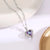 Lady Heart Shape Titanium Steel Inlay Artificial Gemstones Pendant Necklace