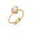 Lady Heart Stainless Steel Inlaid Zircon Zircon Gold Plated Rings