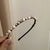 Lady Korean Style Geometric Alloy Inlay Artificial Pearls Zircon Hair Band