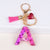 Lady Letter Heart Shape Resin Metal Epoxy Bag Pendant Keychain