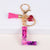 Lady Letter Heart Shape Resin Metal Epoxy Bag Pendant Keychain