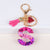 Lady Letter Heart Shape Resin Metal Epoxy Bag Pendant Keychain