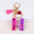 Lady Letter Heart Shape Resin Metal Epoxy Bag Pendant Keychain