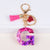 Lady Letter Heart Shape Resin Metal Epoxy Bag Pendant Keychain