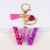 Lady Letter Heart Shape Resin Metal Epoxy Bag Pendant Keychain