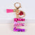 Lady Letter Heart Shape Resin Metal Epoxy Bag Pendant Keychain