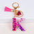 Lady Letter Heart Shape Resin Metal Epoxy Bag Pendant Keychain