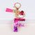 Lady Letter Heart Shape Resin Metal Epoxy Bag Pendant Keychain