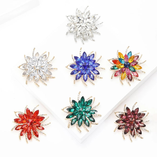 Lady Pin Flower Alloy Inlay Artificial Rhinestones Women's Brooches