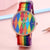 Lady Rainbow Lingge Alloy Nonwoven Kids Watches